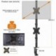  Bracwiser Dual Vertical Fully Adjustable Monitor Arm Stand Mount Fits Two Screen 13-27 inch 22lbs for Monitor Computer Screen 13 15 17 19 20 22 23 24 26 27 inch VESA 75 100 (MD7802) 