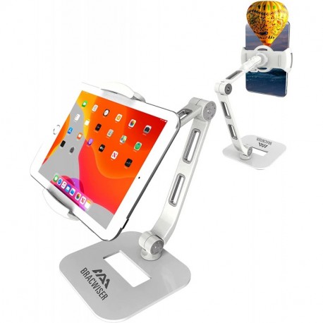  Bracwiser Adjustable Tablet Phone Holder Stand for 4.7-11 inch iPad, iPad Air, iPad Pro, Samsung Tabs, and Phones (YFD208W) 